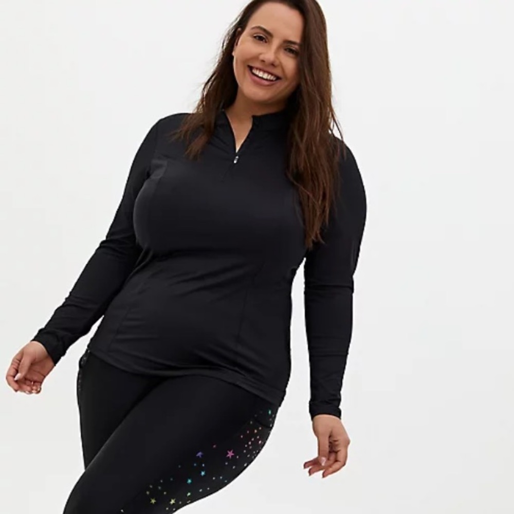 Torrid Zip Front Swim Rash Guard Long Sleeve